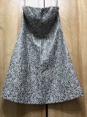 The Limited silver gray metallic brocade strapless party dress size 6 EUC